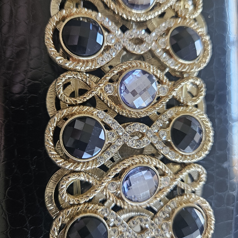 INC International Concepts Gold Bracelet with Black and Silver Details